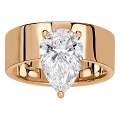 3.17ct Pear Shaped Lab Grown Diamond Ring