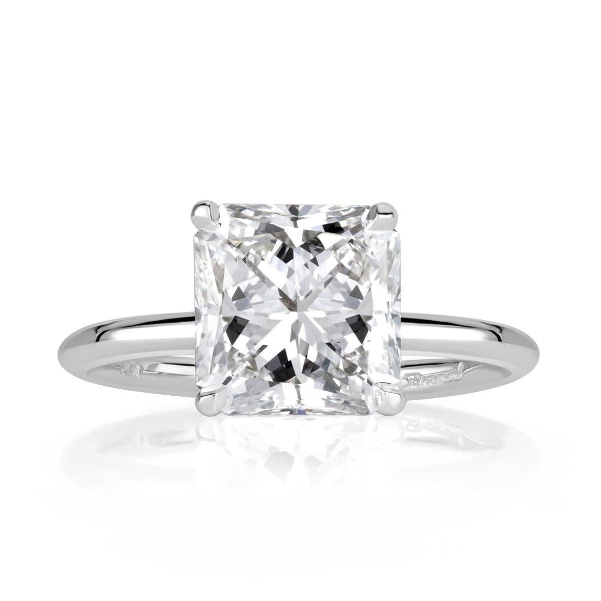 3.17ct Radiant Cut Diamond Engagement Ring For Sale