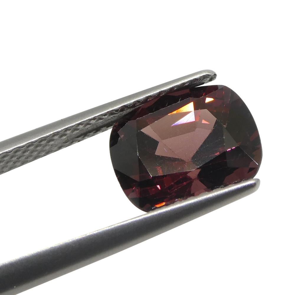 3.17ct Rectangular Cushion Red Spinel from Burma In New Condition For Sale In Toronto, Ontario