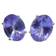 Orecchini con tanzanite da 3,17 carati in oro bianco 14 carati