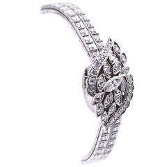 3.18 Carat Diamond Hamilton 14 Karat White Gold Flip-Top Watch