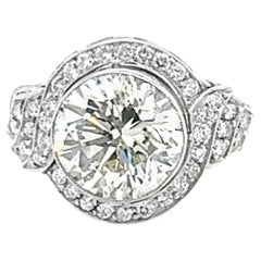Bague en platine avec diamant de 3,18 carats