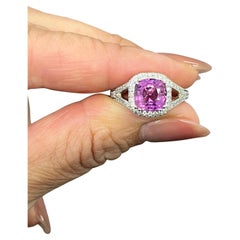 3.18 ct Natural Pink Sapphire & Diamond Ring 