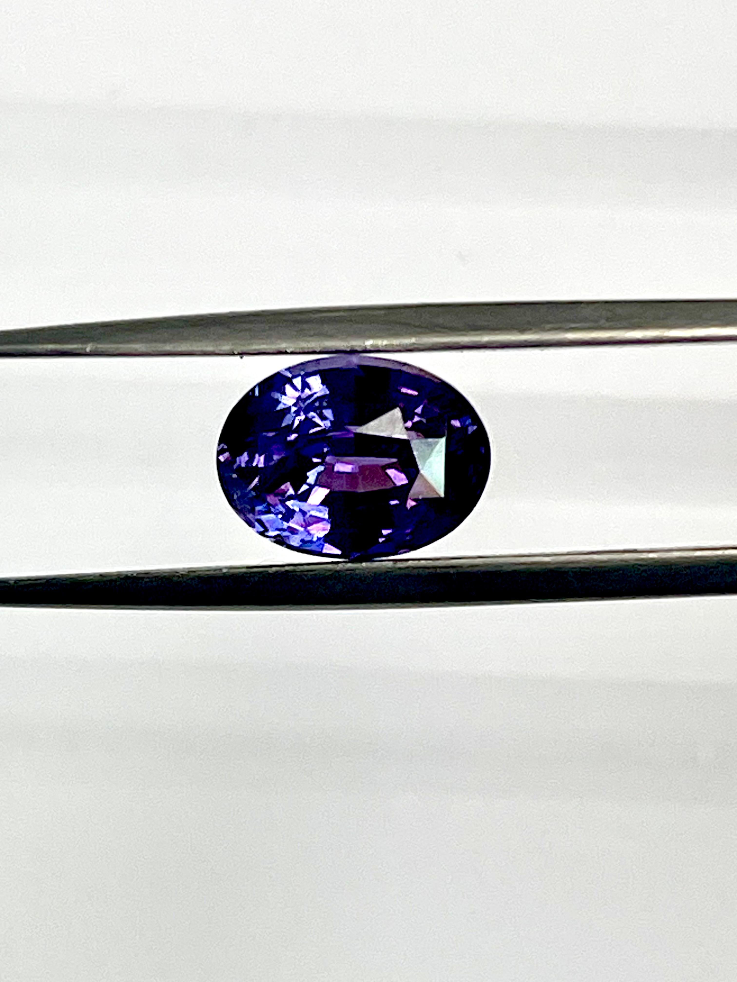 3.18 Ct Oval Purple Sapphire CDC lab certified  In New Condition For Sale In New York, NY