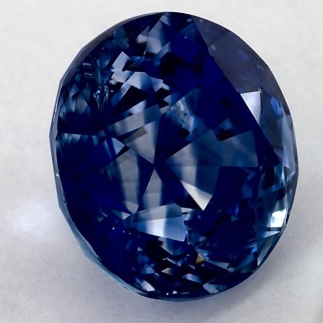 Round Cut 3.18 Cts Blue Sapphire Round Loose Gemstone For Sale