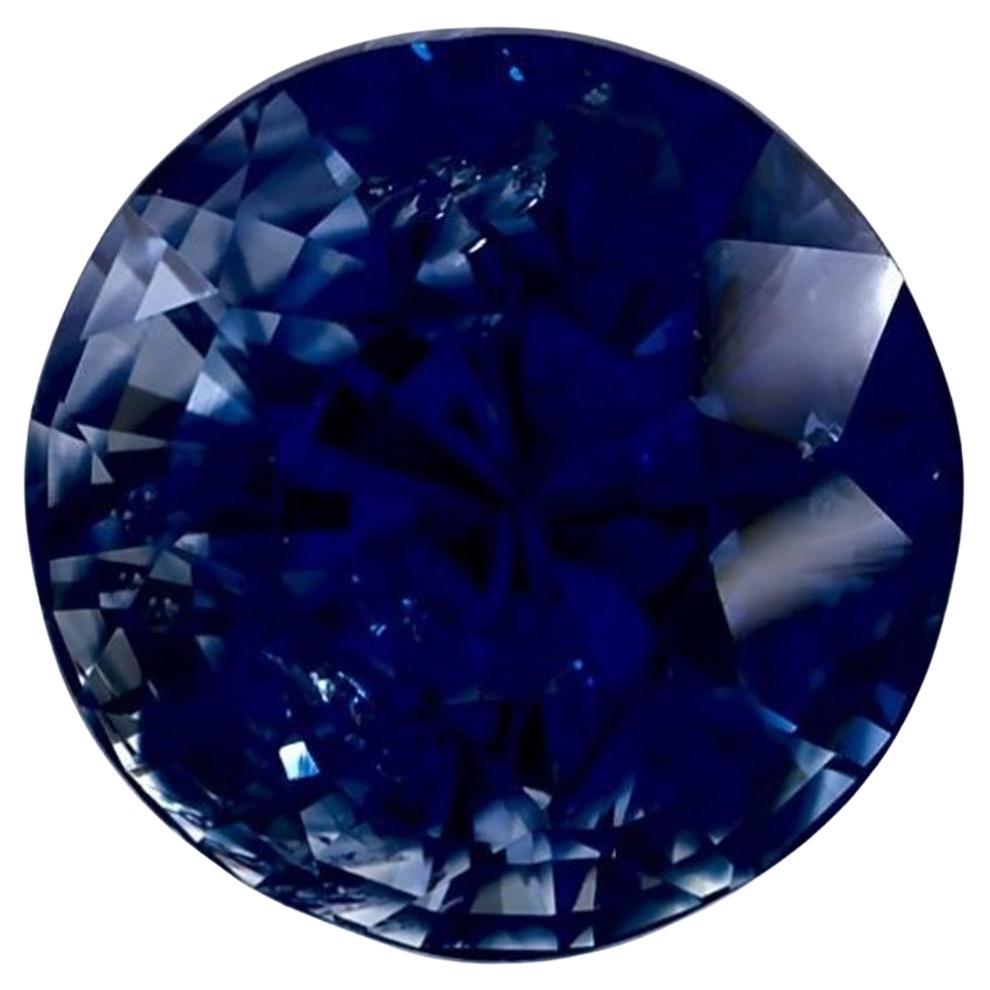 3.18 Cts Blue Sapphire Round Loose Gemstone For Sale