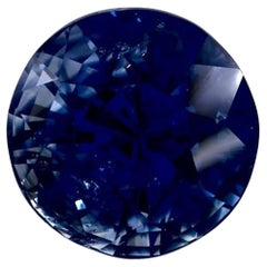 3.18 Cts Blue Sapphire Round Loose Gemstone