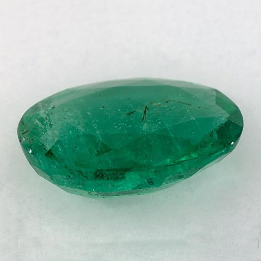 Women's 3.18 Cts Emerald Oval Cut Loose Gemstone