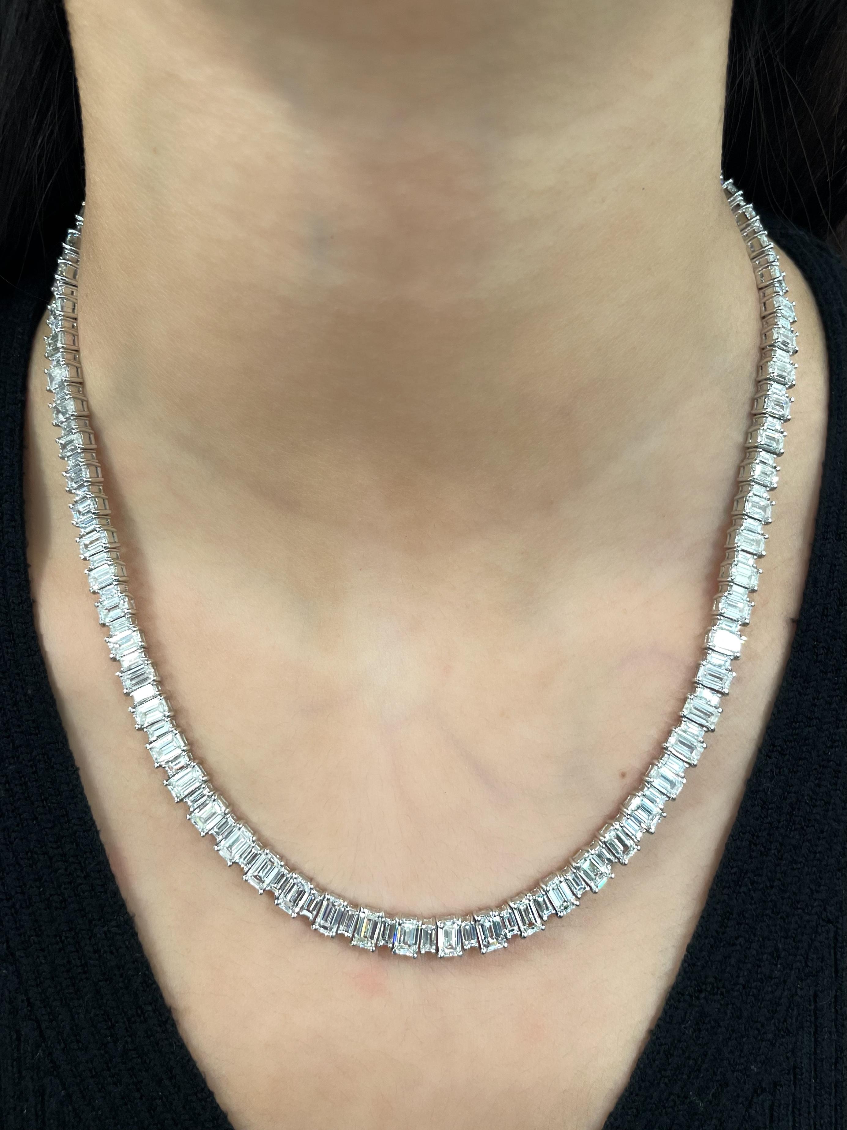 baguette cut diamond necklace
