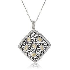 3.18ct Fancy Yellow and White Diamond Pendant