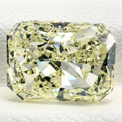 3.18ct Natural Fancy Light Yellow Artisanal Radiant Cut Faceted Loose Diamond