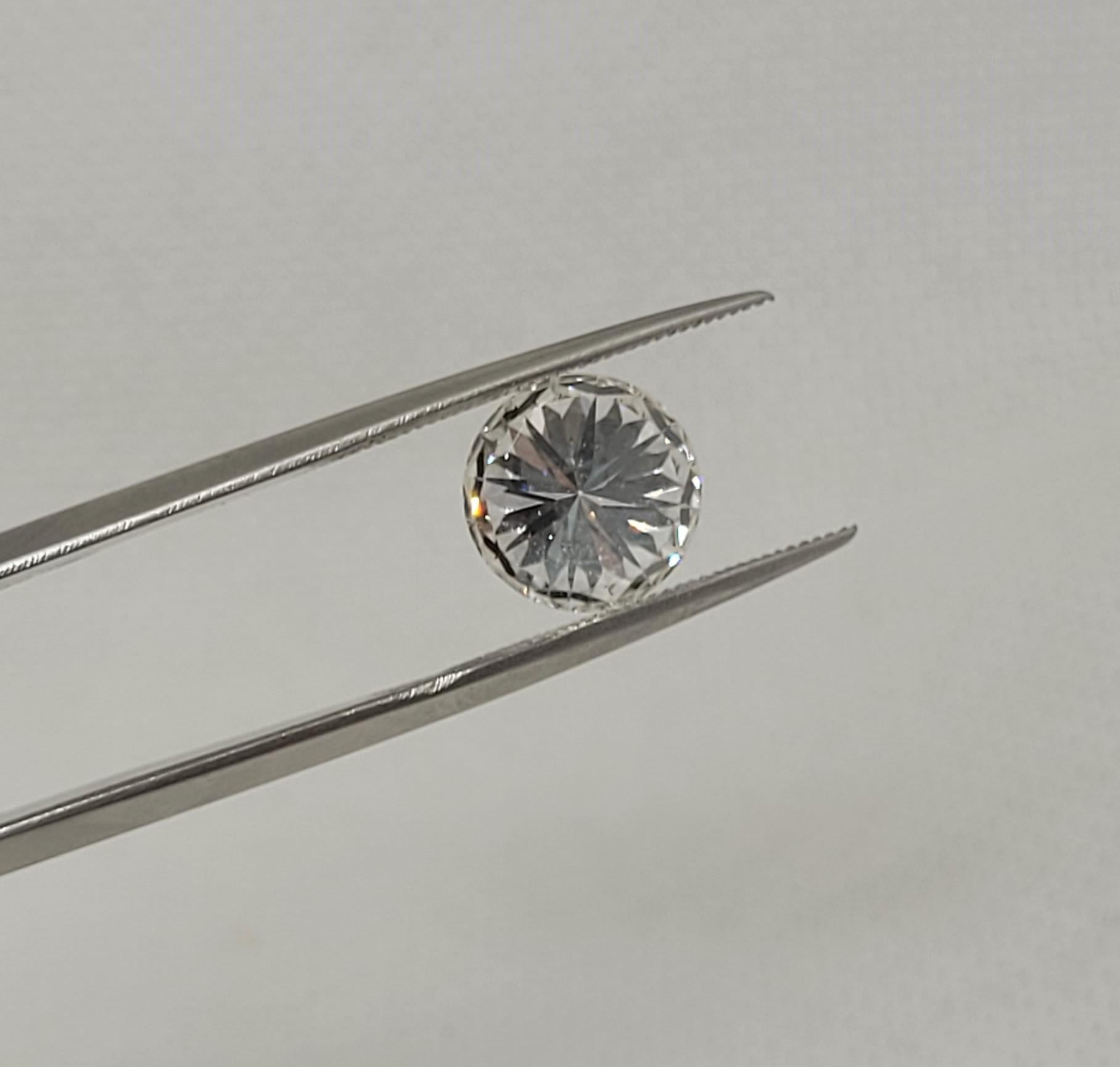 Modern 3.18ct Round Brilliant Diamond Loose GIA Certified H/SI1, Triple Excellent For Sale
