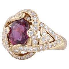 3.18ctw Ruby Diamond Ring 18k Yellow Gold Size 6.5 Cocktail GIA