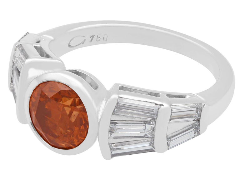 Bague Ancienne En Argent Massif Avec Diamants Baguette - Taille 54 - Occasion