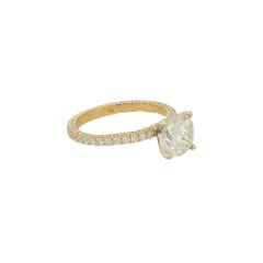 3.19 Carat Diamond Solitaire Engagement Ring 18 Karat in Stock