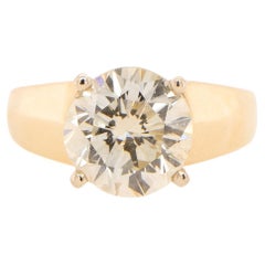 EGL Certified 3.19 Carat Brilliant Cut Diamond Ring 14K Yellow Gold