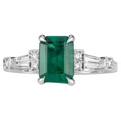 3.19 Carat Emerald Diamond Ring 14K White Gold Effortless Elegance