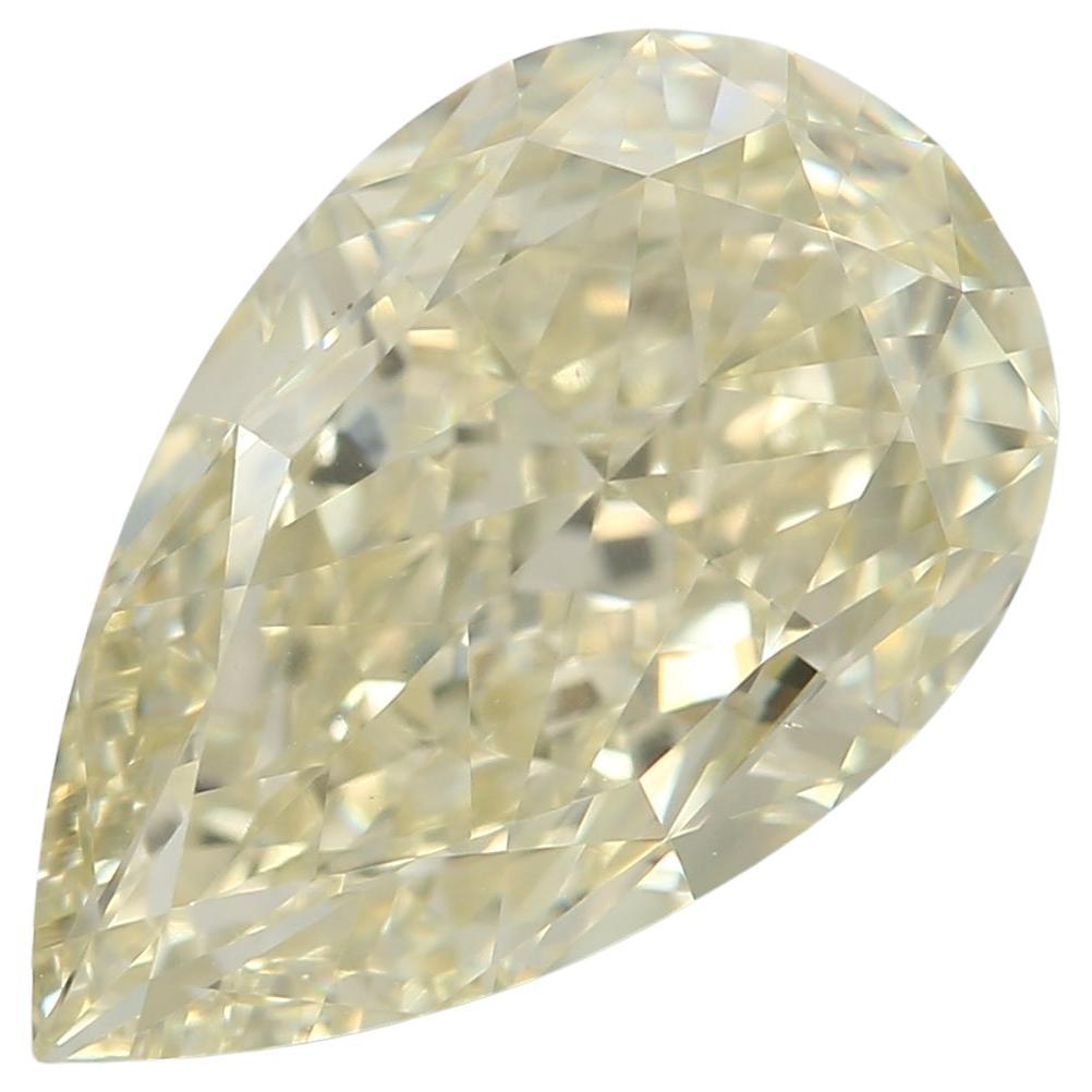 3.19 Carat Fancy Light Yellow Pear cut diamond VS1 Clarity GIA Certified  For Sale