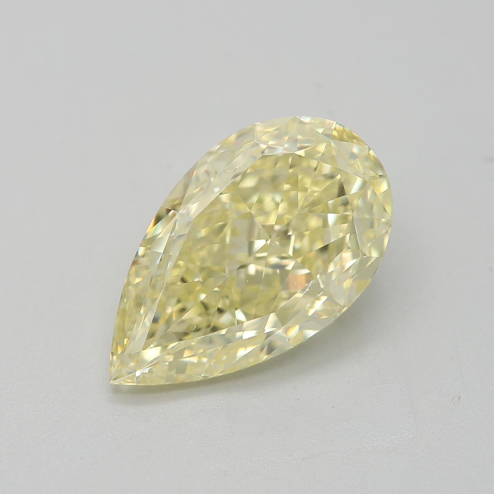 *100% NATURAL FANCY COLOUR DIAMOND*

✪ Diamond Details ✪

➛ Shape: Pear
➛ Colour Grade: Fancy Light Yellow
➛ Carat: 3.19
➛ Clarity: VS2
➛ GIA Certified 

^FEATURES OF THE DIAMOND^

This 3.19 carat diamond offers a significant size and presence. It