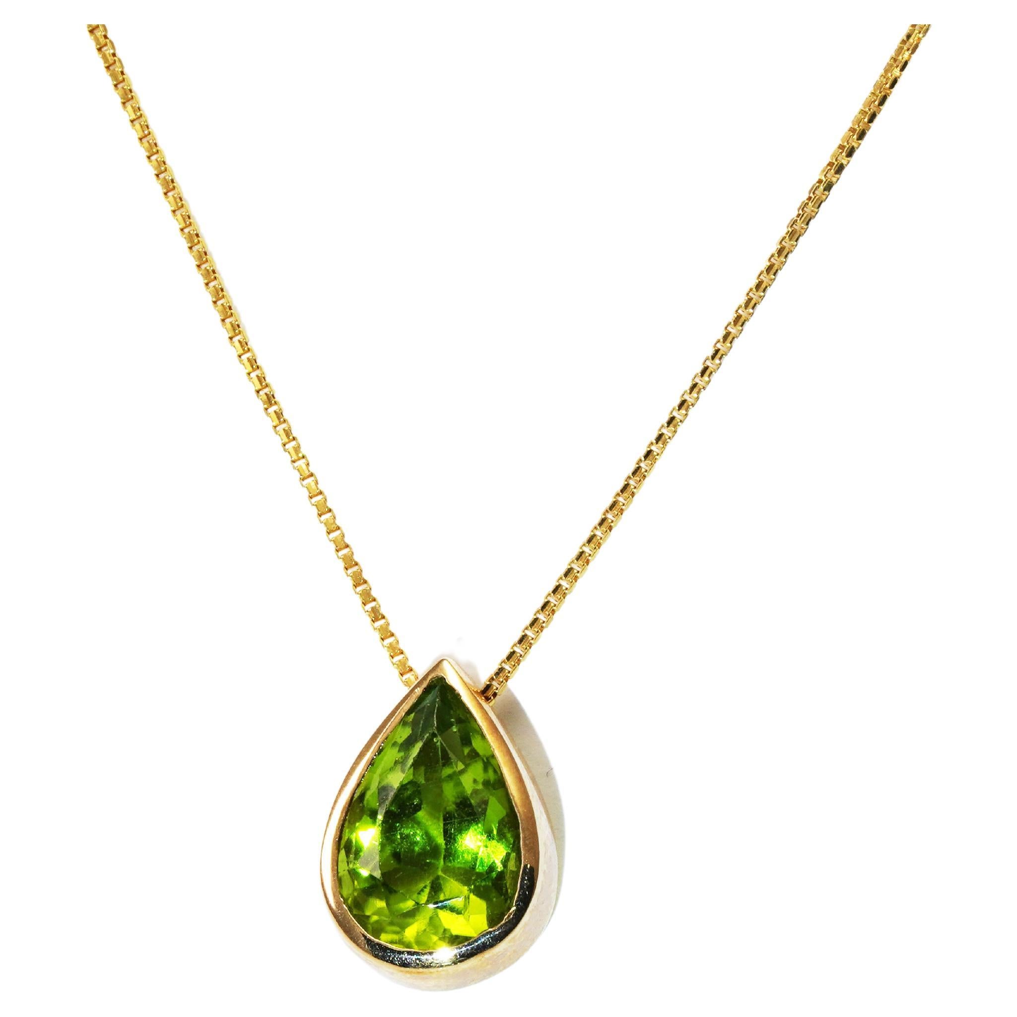 3.19 Carat Handmade Peridot Necklace  For Sale