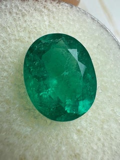 3.19 Carat Muzo Green Colombian Emerald Oval Cut - May Birthstone Gem