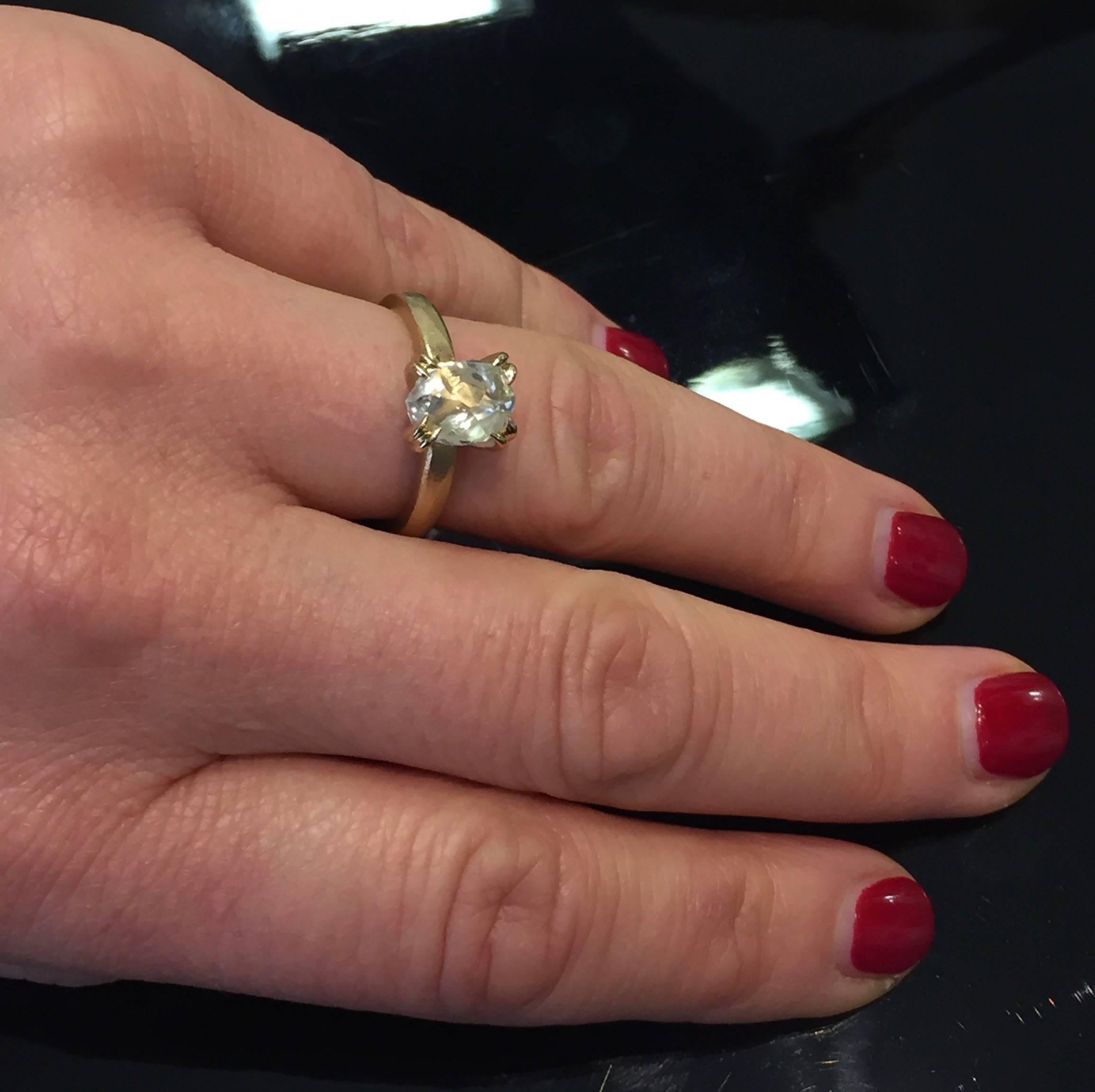 Women's 3.19 Carat Rough White Diamond Engagement Ring