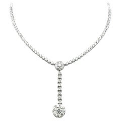 3.19 Carat Round Brilliant I I1-VS1 Diamond 14 Karat White Gold Pendant Necklace