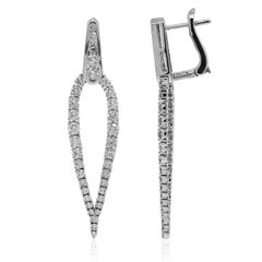 3.19 Carat White Diamond White Gold Earrings