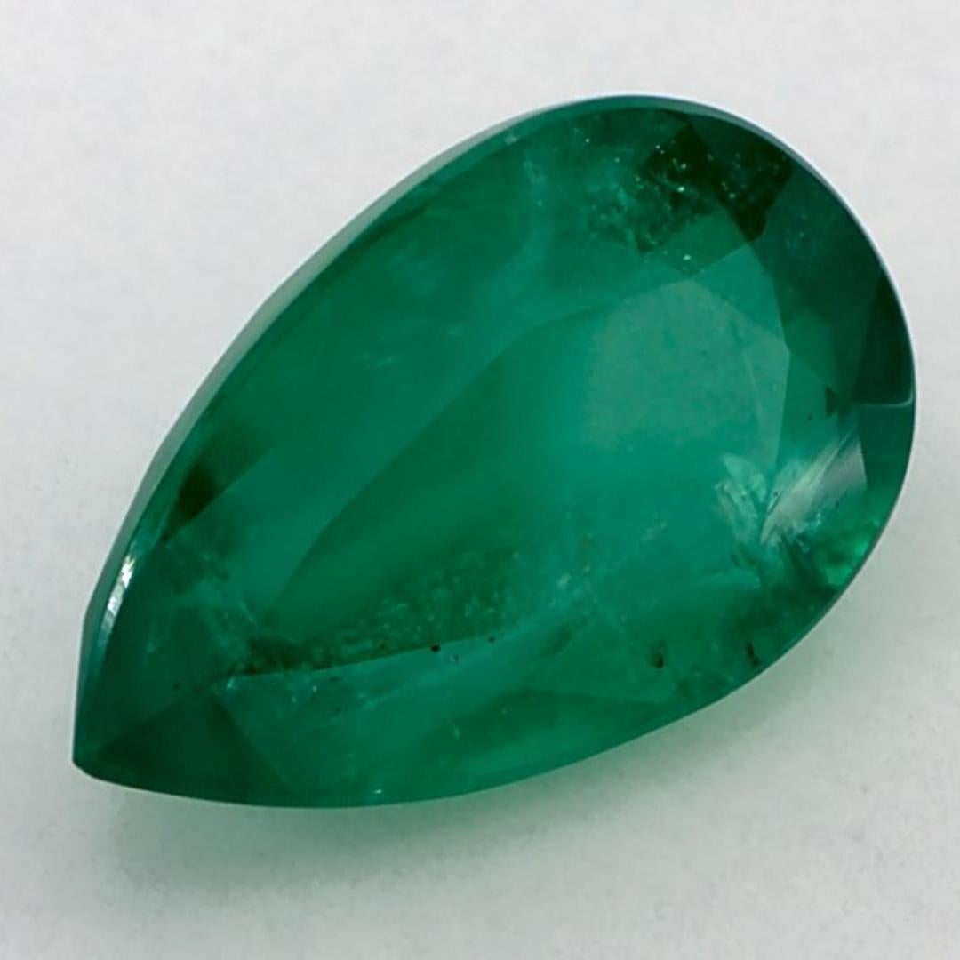 Pear Cut 3.19 Ct Emerald Pear Loose Gemstone For Sale