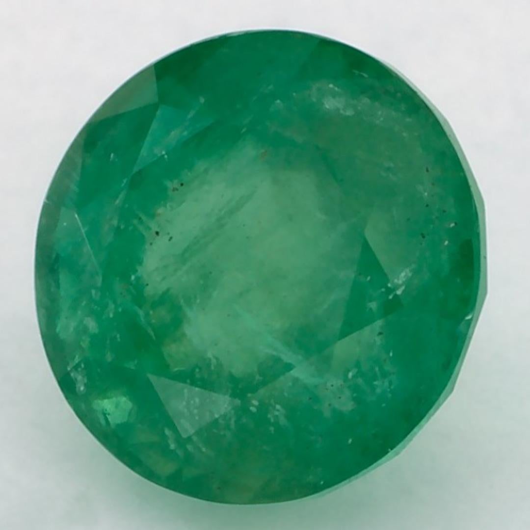 Round Cut 3.19 Ct Emerald Round Loose Gemstone For Sale