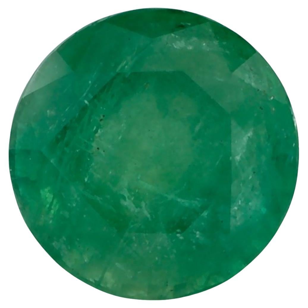 3.19 Ct Emerald Round Loose Gemstone For Sale