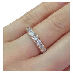 Anello di diamanti tondi a fascia per l'eternità da 3,19 ct in oro rosa 18 carati, misura 6