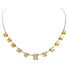 3.19 ct Natural Yellow Diamond Necklace 