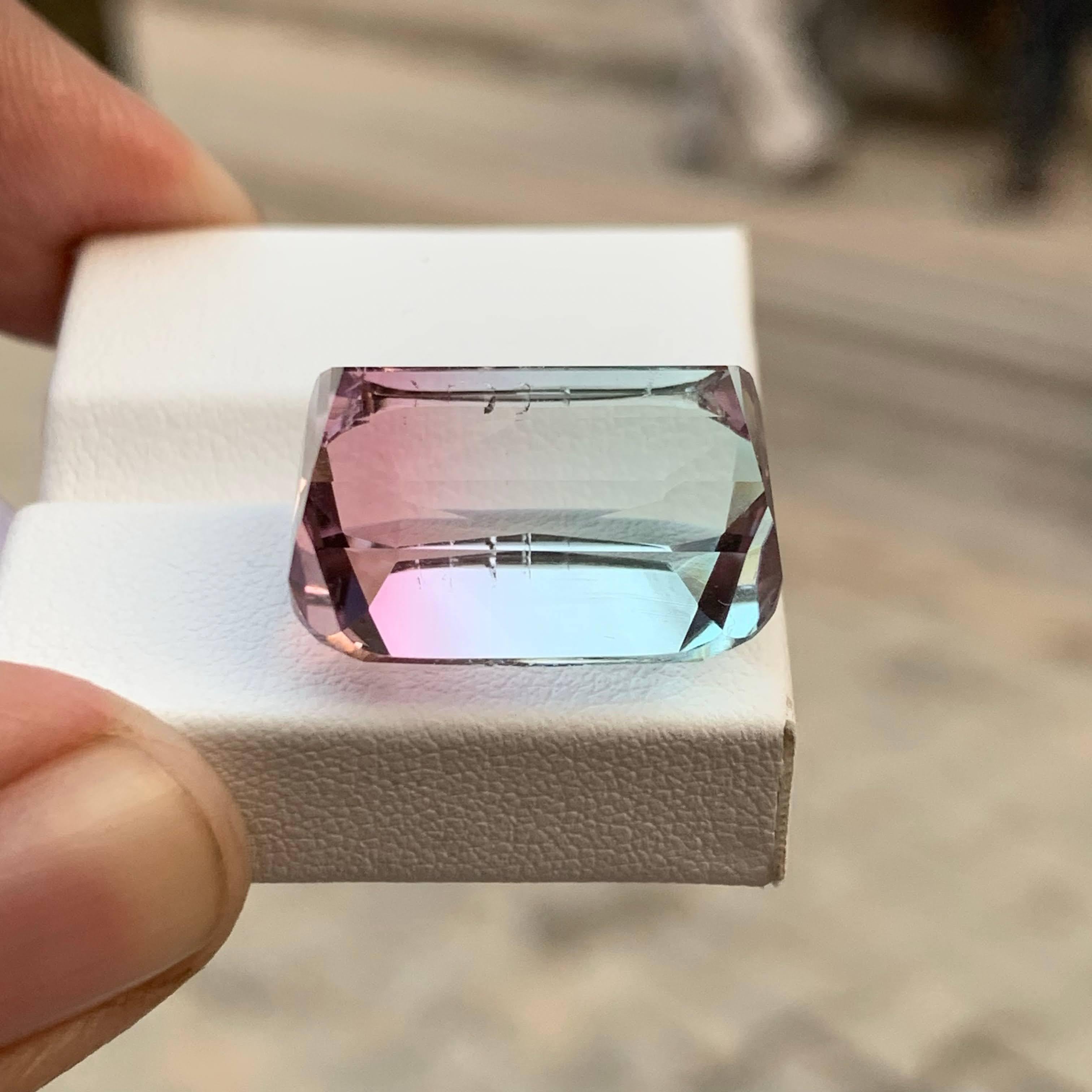 31.90 Carat Natural Loose Bi Color Tourmaline Stone Cushion Cut Afghan Gemstone For Sale 1