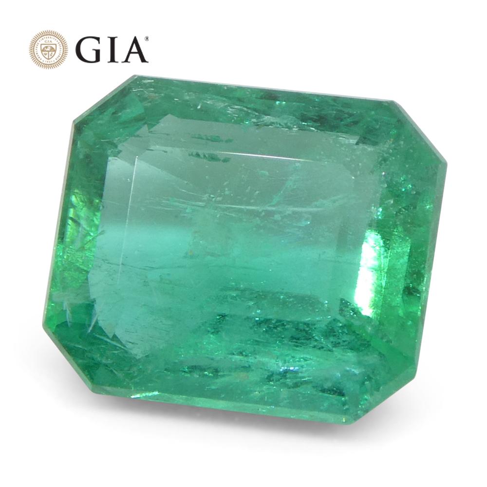 3,19ct Oktagon/Smaragdschliff Grüner Smaragd GIA zertifiziert Sambia (F2) im Angebot 6
