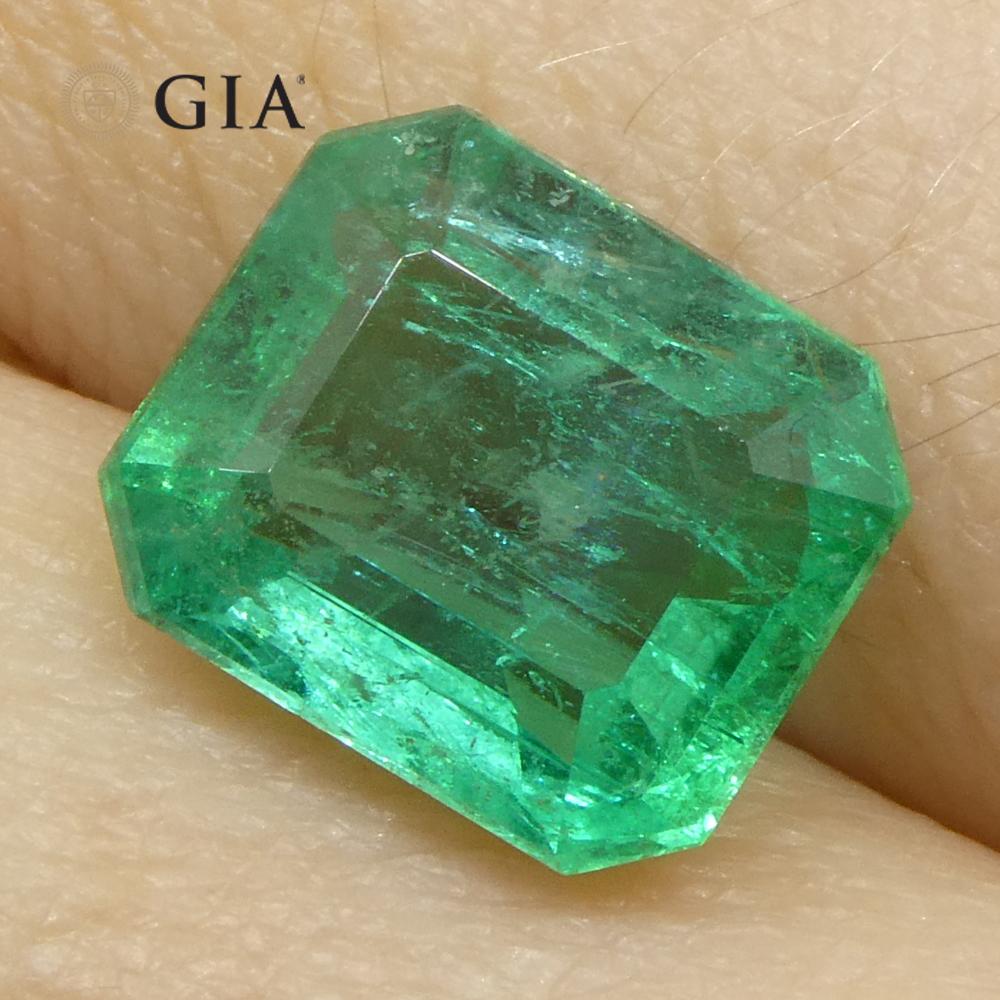 3,19ct Oktagon/Smaragdschliff Grüner Smaragd GIA zertifiziert Sambia (F2) im Angebot 8