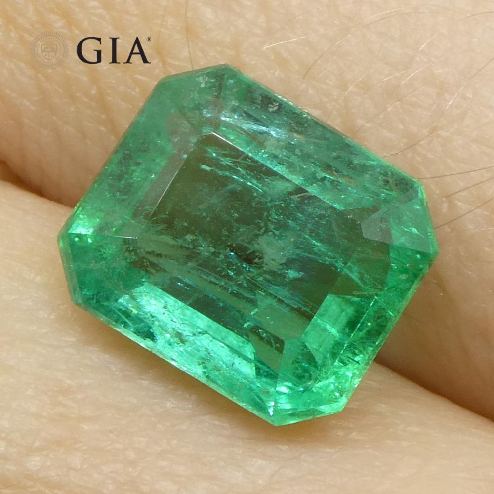3,19ct Oktagon/Smaragdschliff Grüner Smaragd GIA zertifiziert Sambia (F2) im Angebot 9