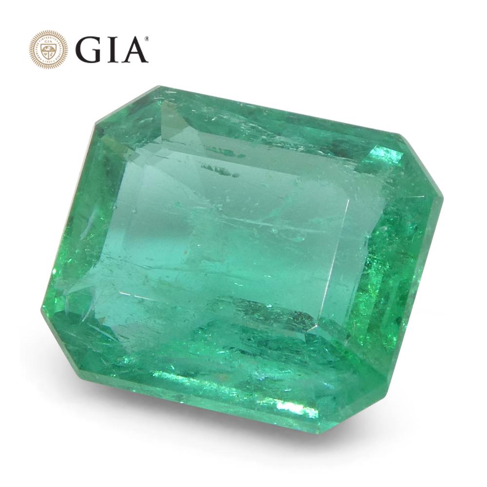 3,19ct Oktagon/Smaragdschliff Grüner Smaragd GIA zertifiziert Sambia (F2) im Angebot 4