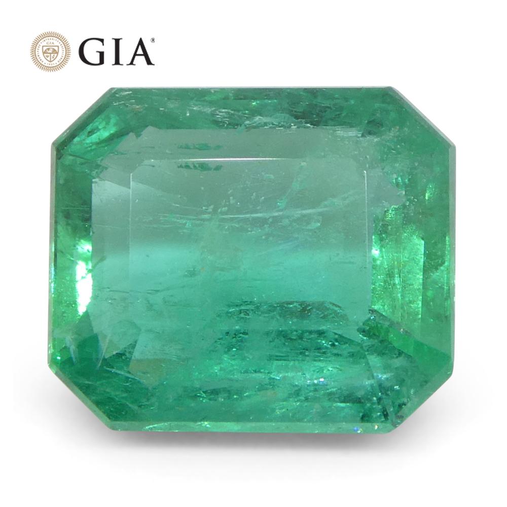 3,19ct Oktagon/Smaragdschliff Grüner Smaragd GIA zertifiziert Sambia (F2) im Angebot 5