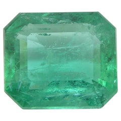 Émeraude verte octogonale/émeraude taille émeraude certifiée GIA (F2) de 3,19 carats