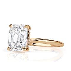 Bague de fiançailles avec un diamant taillé à l'ancienne de 3.19ct