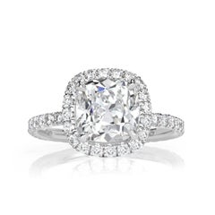 3.19ct Old Mine Cut Diamond Engagement Ring