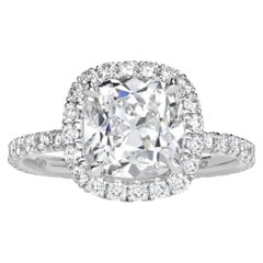 3.19ct Old Mine Cut Diamond Engagement Ring