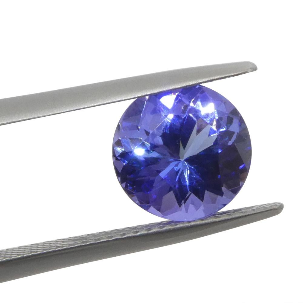 3.19ct Round Violet Blue Tanzanite from Tanzania For Sale 8