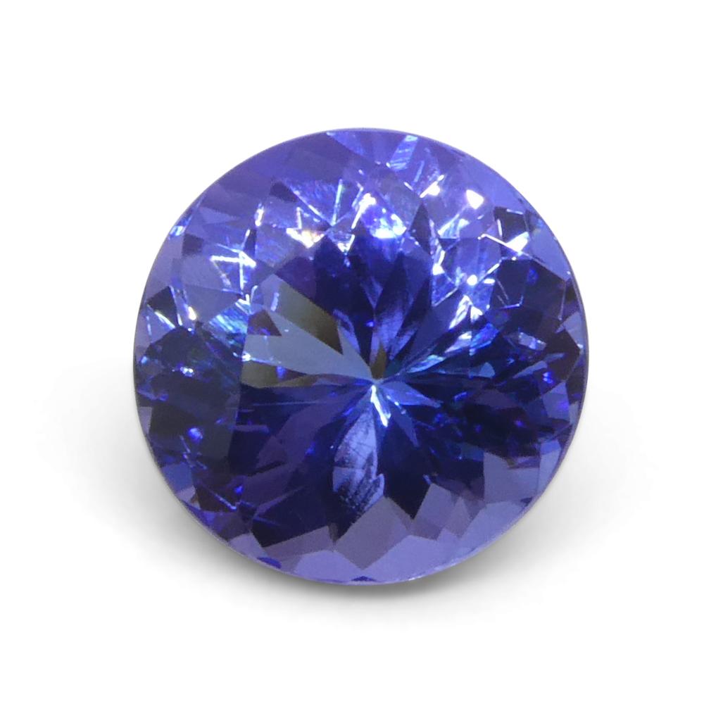 3.19ct Round Violet Blue Tanzanite from Tanzania In New Condition For Sale In Toronto, Ontario