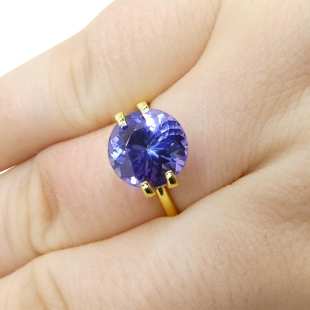 3.19ct Round Violet Blue Tanzanite from Tanzania For Sale 1