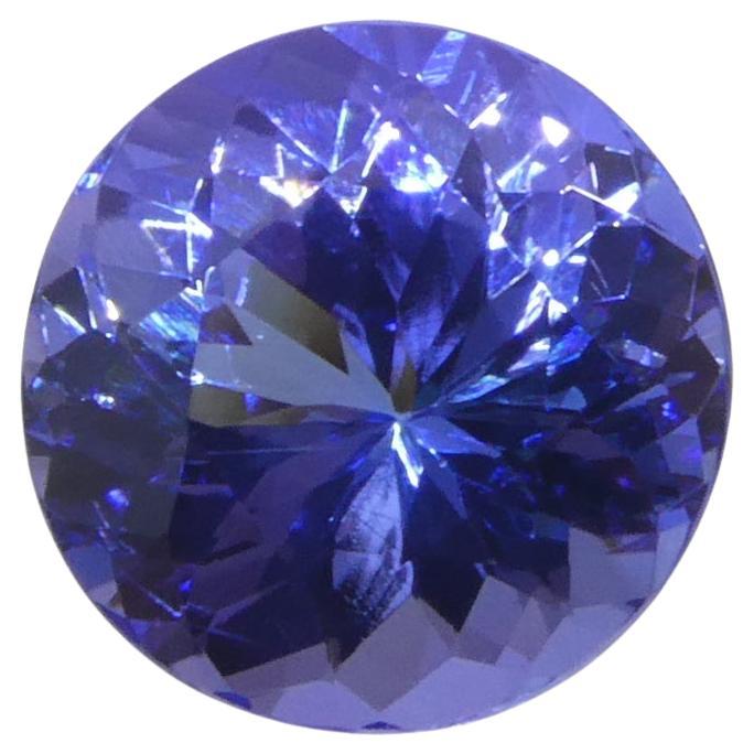 3.19ct Round Violet Blue Tanzanite from Tanzania For Sale