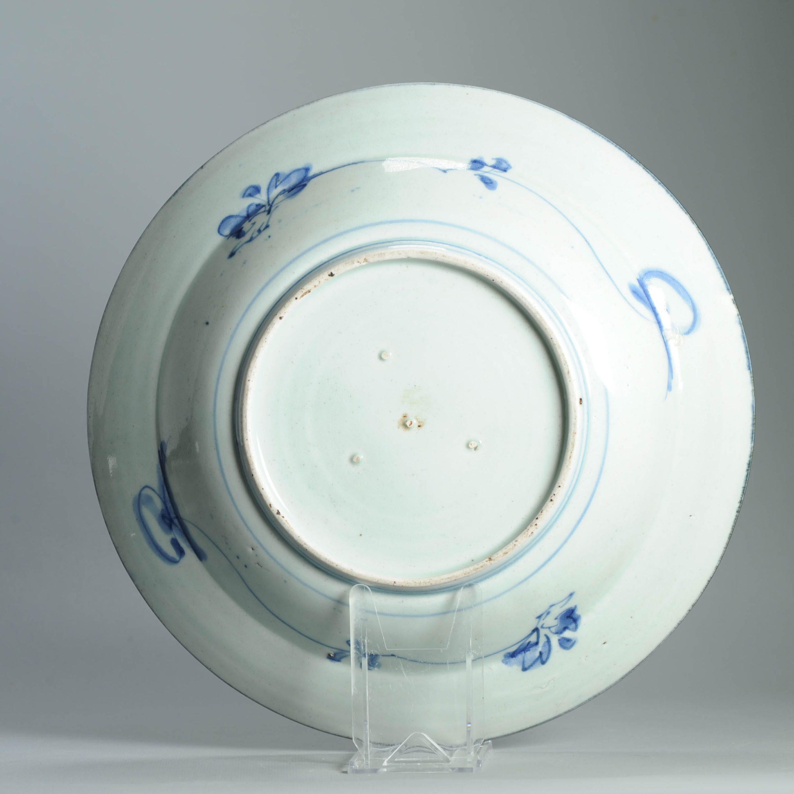 31CM Antike Kraak Edo-Periode 1680-1690 Japanische Porzellan Charger Arita (17. Jahrhundert) im Angebot