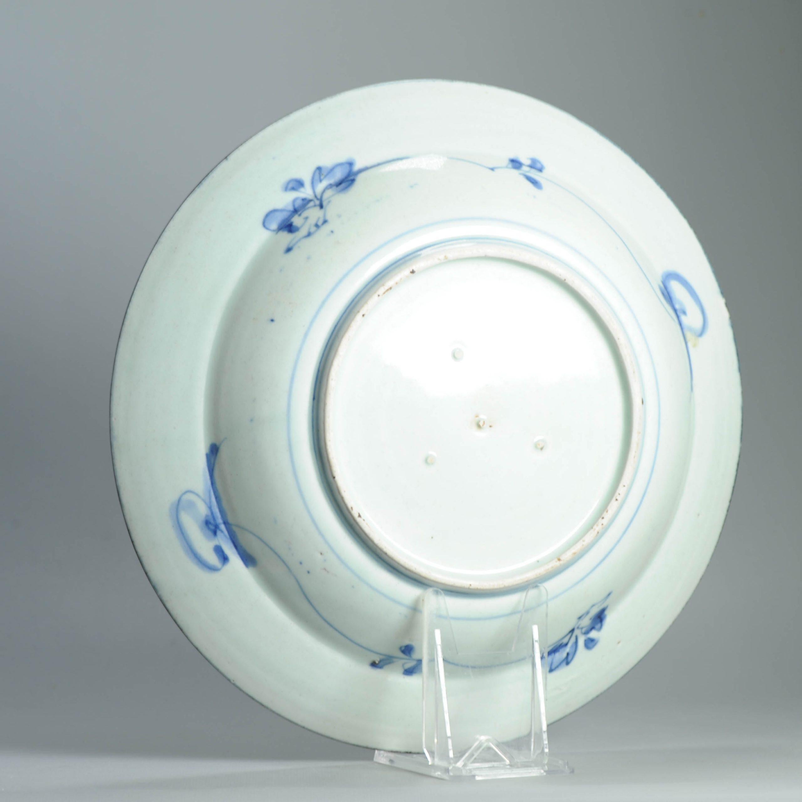 31CM Antike Kraak Edo-Periode 1680-1690 Japanische Porzellan Charger Arita im Angebot 1