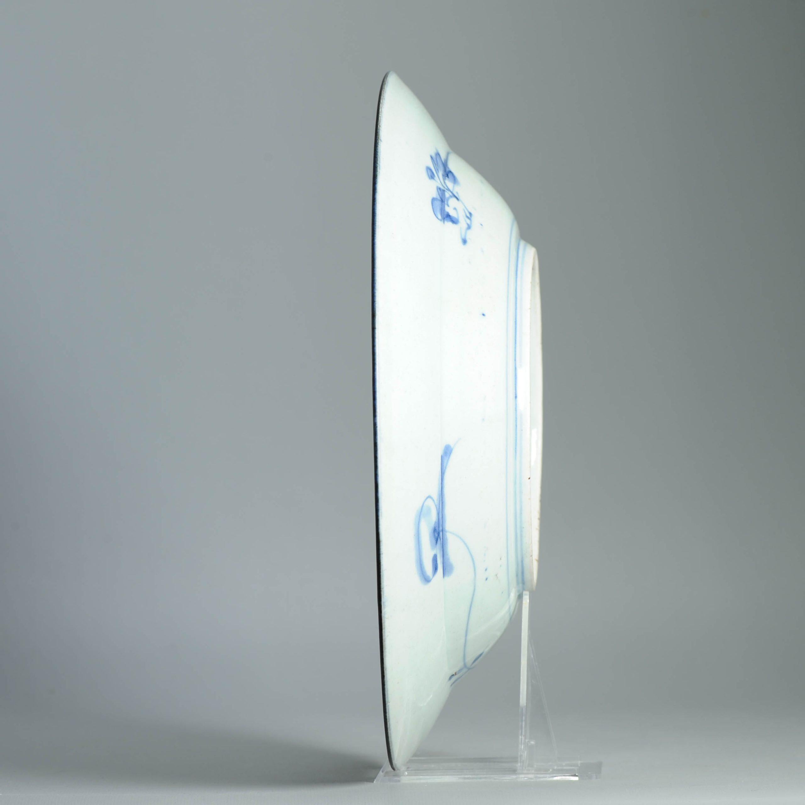 31CM Antike Kraak Edo-Periode 1680-1690 Japanische Porzellan Charger Arita im Angebot 4